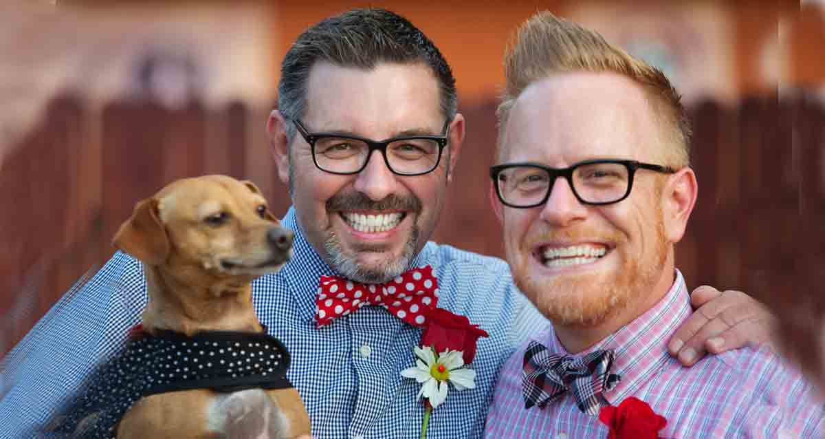 Same-Sex Couple with adorable dog
