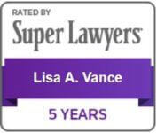 Rated By Super Lawyers | Lisa A Vance | 5 years